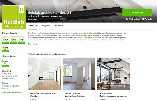 „Best of Houzz“-Award 2020 in der Kategorie Design!