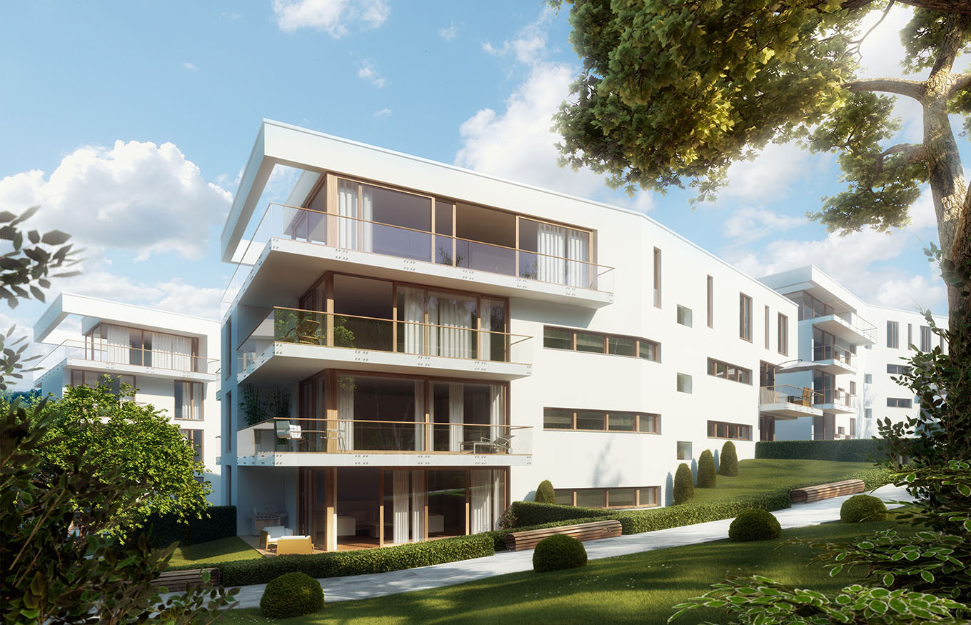 Neubau einer Wohnresidenz am Vicentipark in Baden-Baden - Rendering